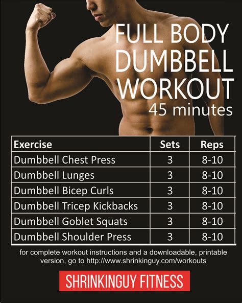 45 Minute Full Body Dumbbell Workout For Beginners Full Body Dumbbell Workout Dumbbell
