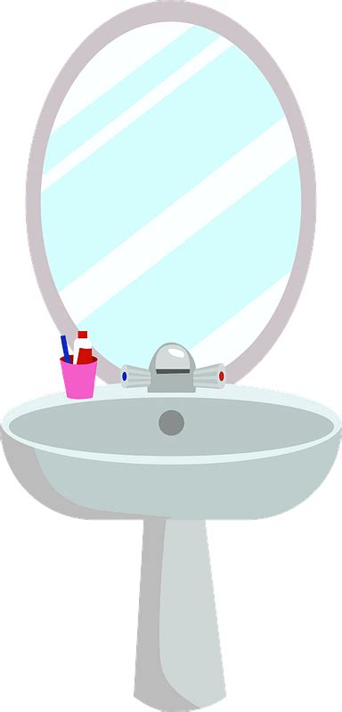 Washbasin With A Mirror Clipart Bathroom Sink Png Download Full