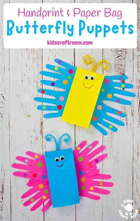 Paper Bag Butterfly Puppet Craft Kids Craft Room