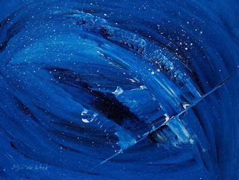 Blue Abstract Painting 30x40 Sm Flying N1 Painting Blue Abstract