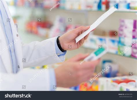 Powerpoint Template Pharmacist Filling Prescription In Pharmacy