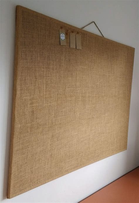 Extra Large Cork Board Hessian Covered Rustic Push Pin Notice Memo