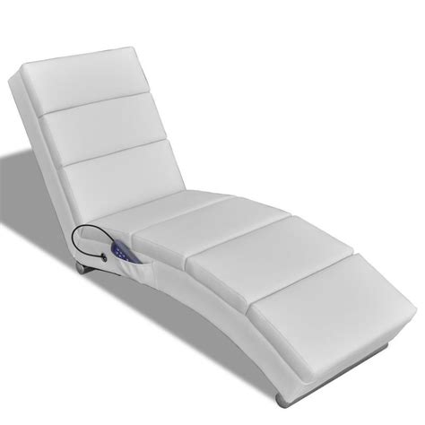 Chaice Lounge Indoor Couch White Artificial Leather Electric Massage