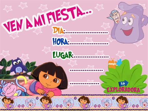 Invitaciones De Cumpleaños De Dora La Exploradora Para Dedicar 10 En Hd