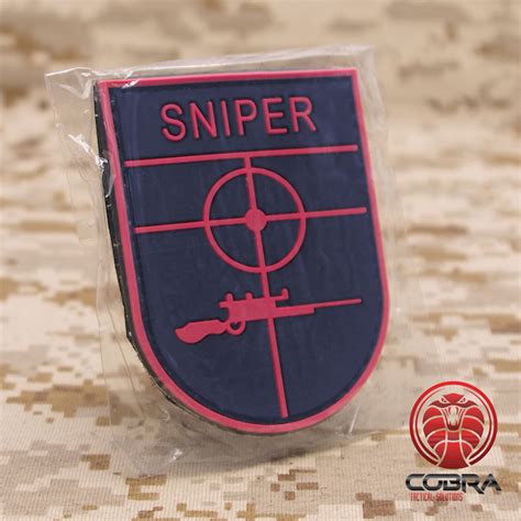 Sniper Red Military Pvc Patch Velcro Military Airsoft