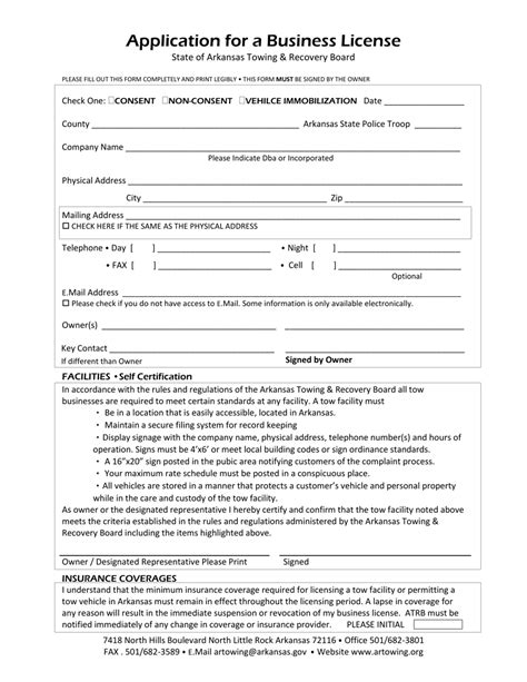 Arkansas Application For A Business License Download Printable Pdf