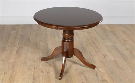 Dark Wood Round Pedestal Dining Table 90cm Diameter In Forres