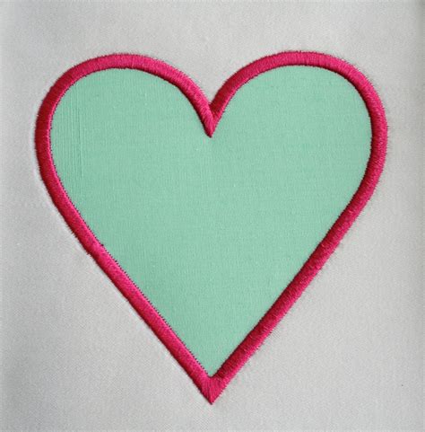 Heart Appliqué Embroidery Machine Pattern Design Download 4x4 Etsy