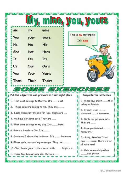 Mymine You Your English Esl Worksheets Pdf And Doc