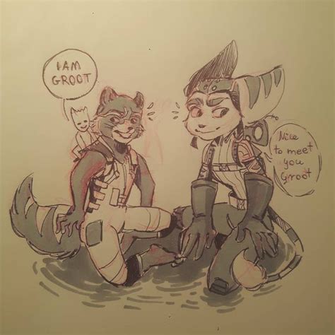 pin by roberto reyes parson on cute and relatable rocket raccoon ratchet fan art