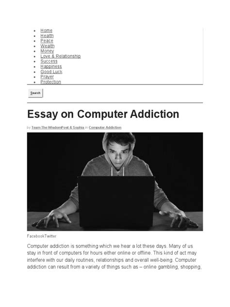 Essay On Computer Addiction Pdf Cookie Online And Offline