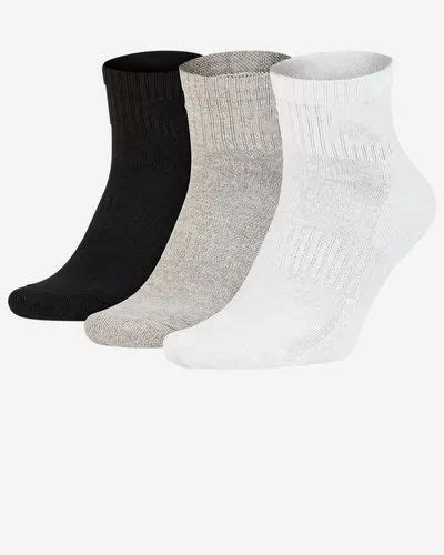 Cotton Black White And Gray Men Ankle Socks Size Medium At Rs Pair