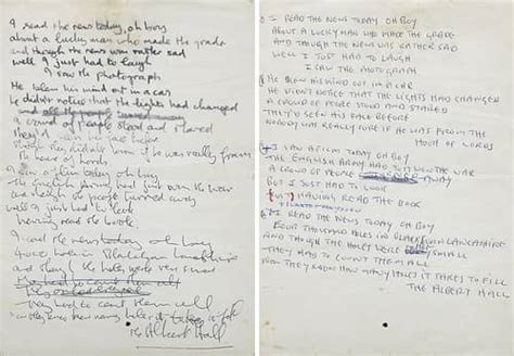 John Lennons Handwritten Lyrics For A Day In The Life Sell For 12m The Beatles Bible