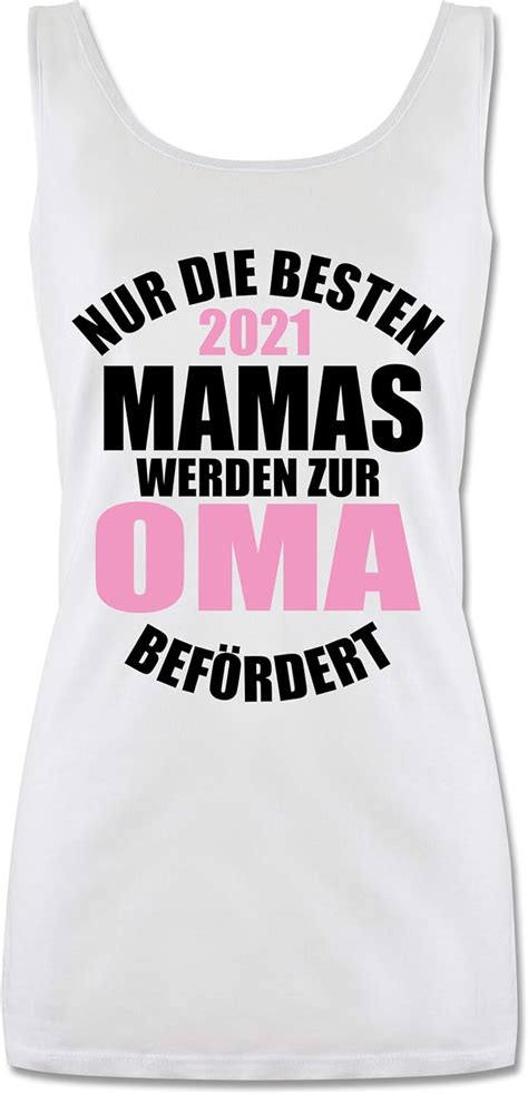 Shirtracer Oma Nur Die Besten Mamas Werden Zur Oma Befördert 2021 Schwarzrosa Tanktop
