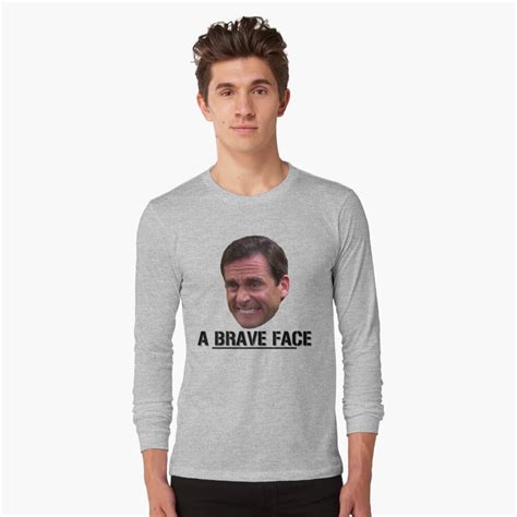 Michael Scott Funny Brave Face The Office Sticker T Shirt By