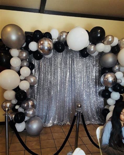 Balloon Backdrop Silver Party Decorations Balloon Decorations Party