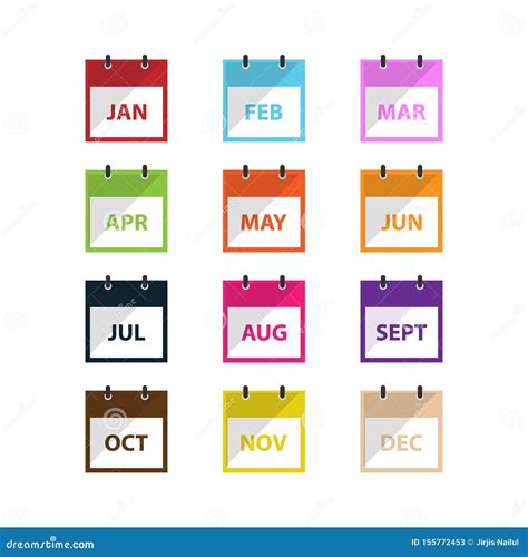 Month Calendar Icons Set Illustration Eps Royalty Free Stock Image