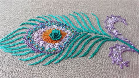 Amazing Peacock Feather Embroidery For Beginners Floral Embroidery