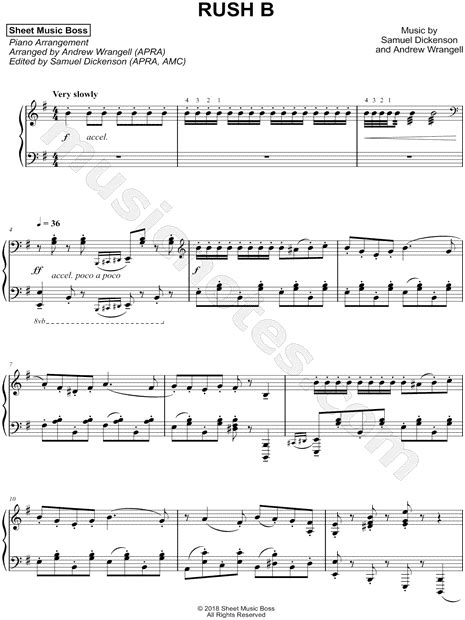 Download and print in pdf or midi free sheet music for rush e by sheet music boss arranged by 775234 for piano (solo). Sheet Music Boss "Rush B" Sheet Music (Piano Solo) in E Minor - Download & Print - SKU: MN0199841