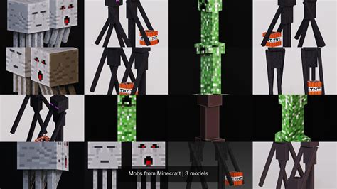 3d Model Collection Mobs From Minecraft Vr Ar Low Poly Cgtrader