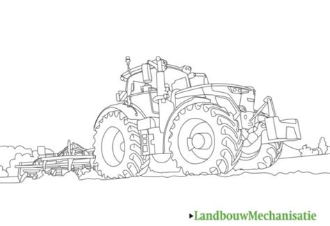 Moderne trekker kleurplaat voor tractor. LandbouwMechanisatie kleurplaat - deel 2: Fendt ...