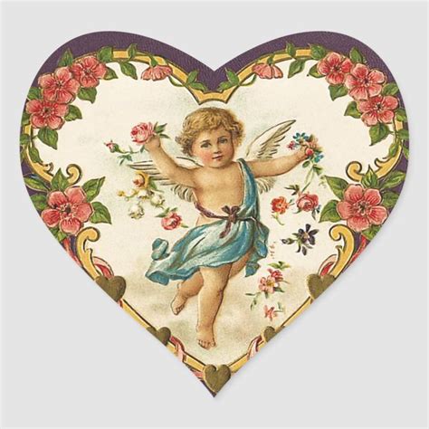 Vintage Valentine Cupid Stickers Vintage Valentines