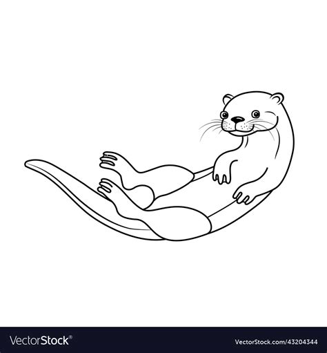 Swimming Otter Drawing
