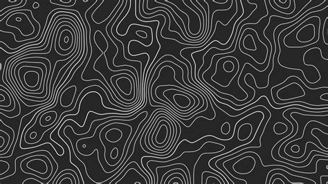 Abstract Topographic Contour Line Pattern Solid Background Vector Map