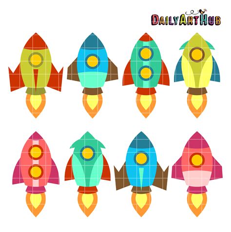 Spacecraft rocket , rocketship s transparent background png clipart. Old School Rocket Ships Clip Art Set - Daily Art Hub ...