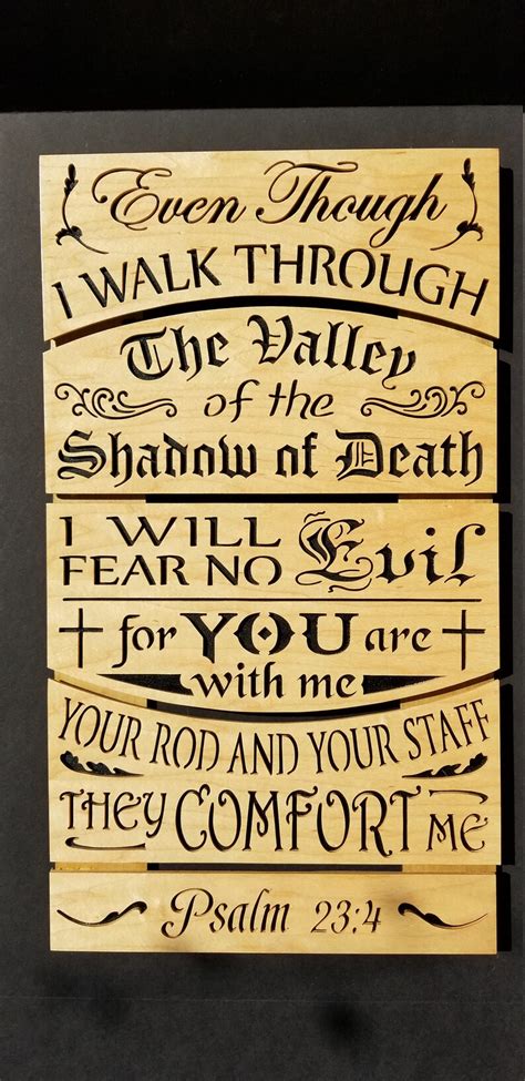 Psalm 23 Even Though I Walk Through The Valley Fear No Etsy