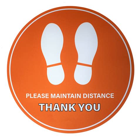 Please Maintain Distance Thank You Premium Floor Marking Signs 12