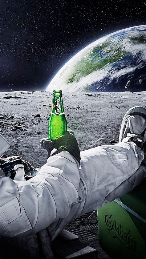 Astronaut drinking carlsberg beer moon space wallpapers. Astronaut Chilling On The Moon With Beer iPhone 5 ...
