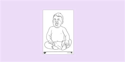 FREE Baby Crying Colouring Sheet Colouring Sheets Twinkl