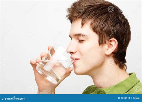 Man Is Drinking Mineral Water Stock Photo Image Of Care Concept 5012914
