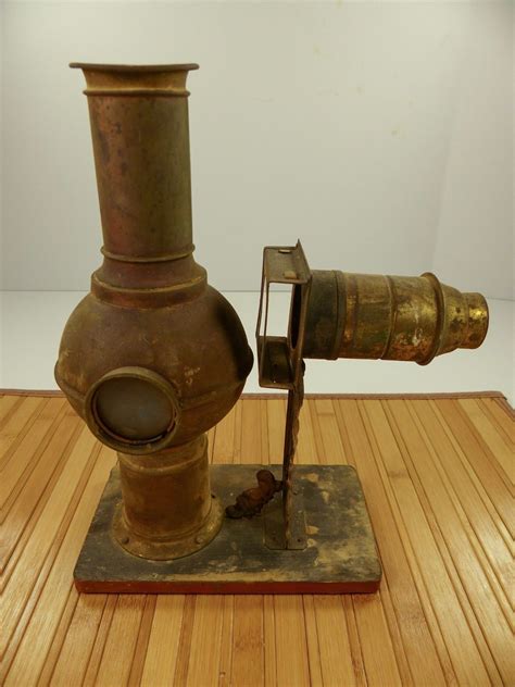Antique Magic Lantern Slide Projector Oil Candle Lamp Figural Tin Folk Art Ebay Magic