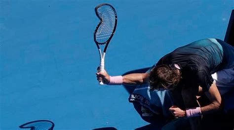 The teenager smashed his racket to pieces (picture: Watch: Alexander Zverev's racquet abuse at Australian Open ...