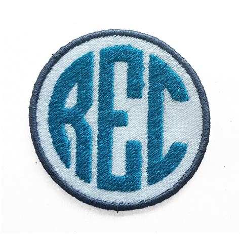 Personalised Embroidered Circle Monogram Patch Etsy