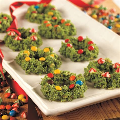 Your kids will love sharing these christmas treats at school! Wreath Cookies Recipe | MyRecipes