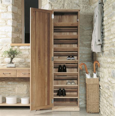 Mobel Solid Modern Oak Hallway Furniture Tall Shoe Storage Cabinet