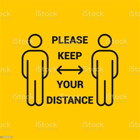 Social Distance Icon Banner With Text Please Keep Your Distance