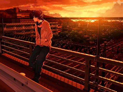 Free Download Chilling Kuronokuro Boy Town Anime Sunset Cute
