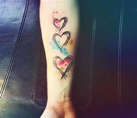 Photo Three Hearts Tattoo By Klaras Tattoo Photo 23147 Watercolor