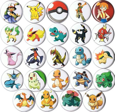 Set Of 24 Pokemon 1 Pinsbuttonsbadges Clothing