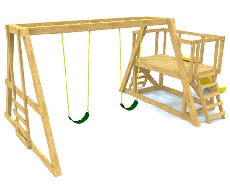 This free swing set plan from ryobi nation will build you a clubhouse with swings, slides, a climbing wall, and a play area. Paul's Swingset | Free, Wood Swing-set Plan - Paul's ...
