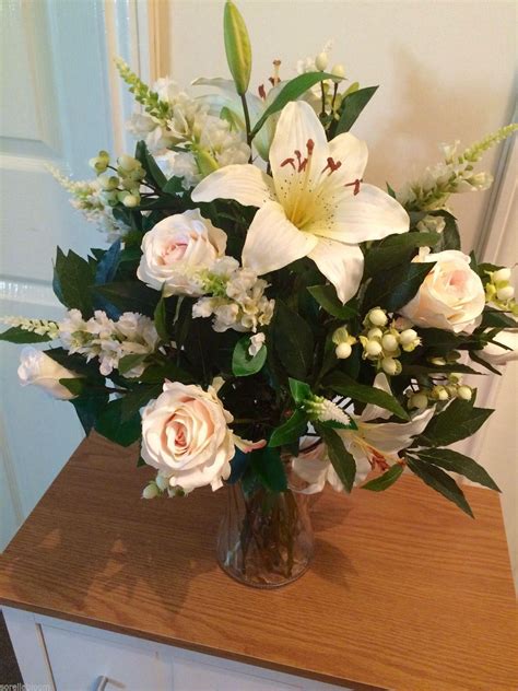Beautiful Large Premium Artificial Flower Vase Bouquet Etsy Uk