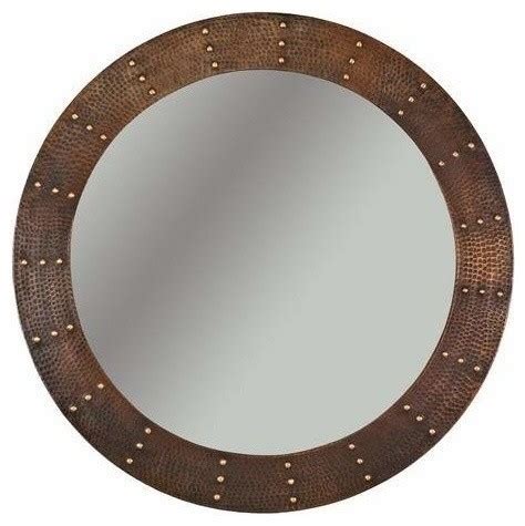 Flip all the boards over so the back is facing up. 34" Round Copper Mirror - Rustic - Bathroom Mirrors - by ...