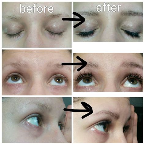 Professionally Done Eyelash Extensions And Eyebrow Tinting Before And After Pictures