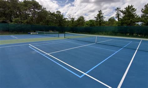 The following are the dimensions of the court. Deauville Beach tennis courts lined for pickleball | Cape ...
