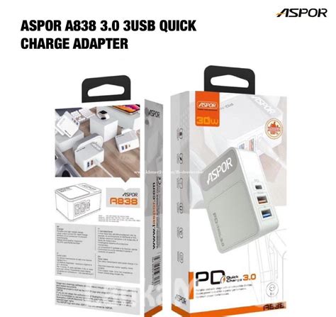 USB Quick Charge Adapter / USB Quick Charging Adapter / Aspor A838 3.0 USB Quick Charge Adapter 
