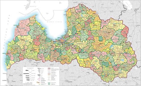 Large Detailed Administrative And Road Map Of Latvia Latvia Large